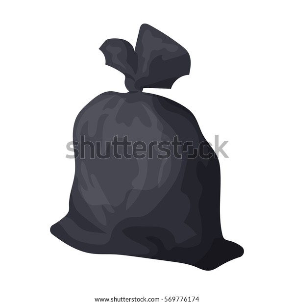 Garbage bag icon in cartoon style isolated on white ...