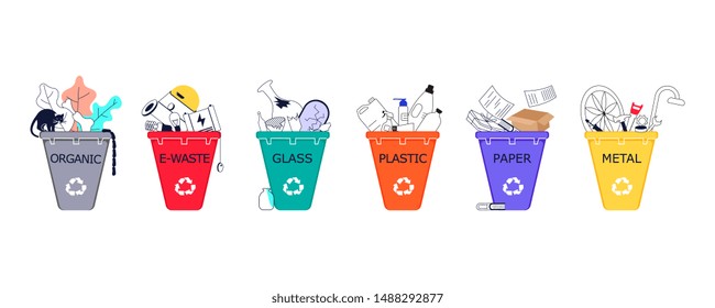 Segregate Your Waste Vector Isolated Container Stock Vector (Royalty ...