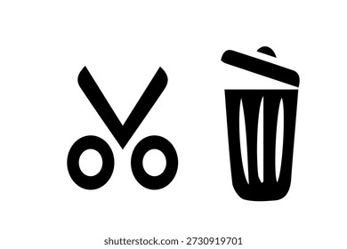Garbage symbol vector icon representing trash, waste disposal and cleanliness concept. Ideal for recycling signs, environmental awareness, public signs, UI icons, mobile apps and web design projects.