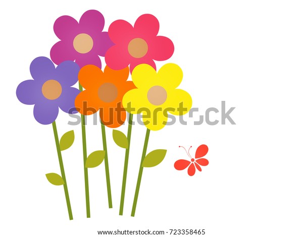 Garden Bouquet Flowers Brighten Your Day Stock Illustration 723358465