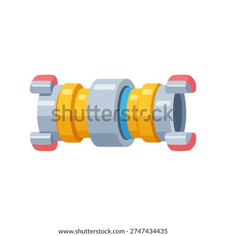 Garden hose quick connector coupling flat vector