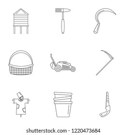 Garden Tool Icon Set Outline Set Stock Illustration 1220473684 ...