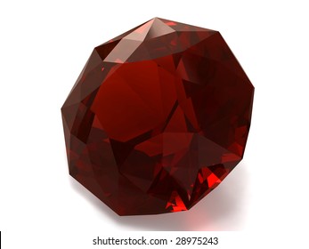 Garnet Gemstone Isolated On White Background