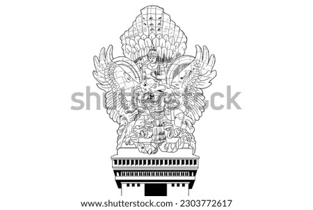 The Garuda Wisnu Kencana line scetch illustration