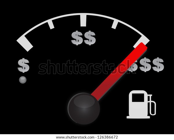 Gas gauge of a car with dollar symbols\
illustration design