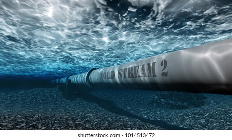 Gas Pipe Nord Stream 2 Under Water 3D