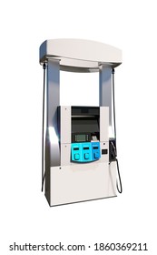 Gas Pump 3d Render White 