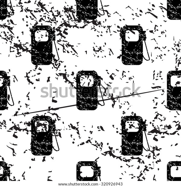 Gas\
pump pattern grunge, black image on white\
background