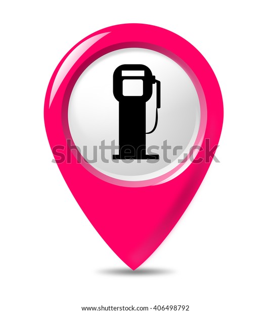 Gas station symbol isolated on white background -\
pointer button.