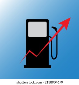 Gas Station Symbol With Stock Price Going Up.