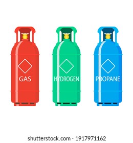 Gas Tank Ballon Hydrogen And Propane. Illustration Gas Balloon Flammable, Butane Compressed In Container Tank, Industrial Dangerous Liquefied 