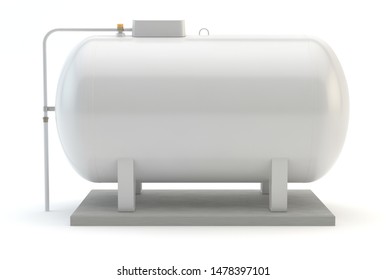 Gas Tank Isolated On White, 3D Illustration