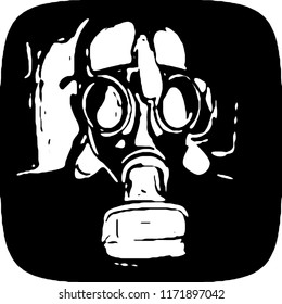 Gasmask Man Biological Attack Stock Illustration 1171897042 