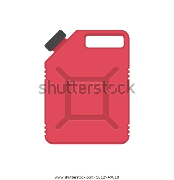 Gasoline Canisters in flat style, isolated on white\
background. Red Jerrycan for petrol or engine oil. Fuel container\
jerry can icon.\
