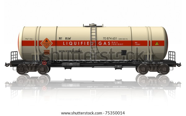 Gasoline tanker railroad\
car