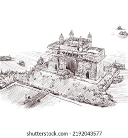 Gateway India Arch Monument Built During Stock Illustration 2192043577 ...