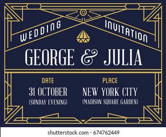 Gatsby Style Invitation in Art Deco or Nouveau Epoch 1920's Gangster Era Raster - Powered by Shutterstock