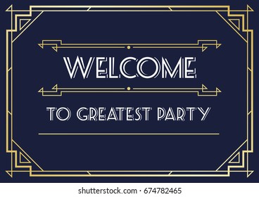 Gatsby Style Invitation in Art Deco or Nouveau Epoch 1920's Gangster Era Raster - Powered by Shutterstock