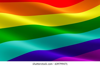Gay flag (LGBT movement). Rainbow gay flag. 