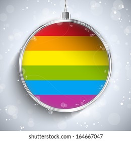 Gay Flag Merry Christmas Ball