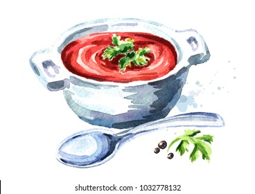 938 Soup bowl watercolor Images, Stock Photos & Vectors | Shutterstock