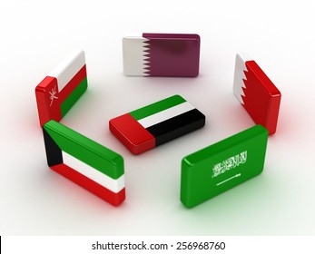 Gcc Flags Uae Focus Stock Illustration 256968760 | Shutterstock