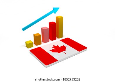 GDP Canada Financial And Economy Financial Growth Idea. 3D Render