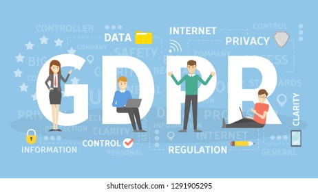 GDPR concept illustration. Idea of data protection.
