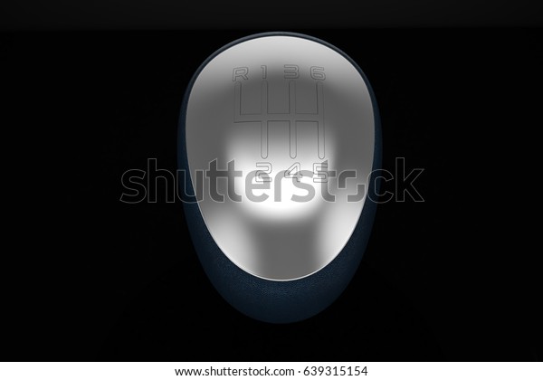 Gear\
stick isolated on black background.3D\
illustration.