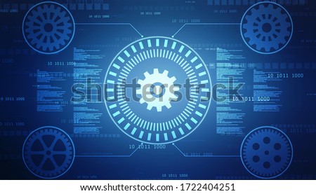 Gear technology background, Digital Abstract technology background, futuristic background, cyberspace Concept