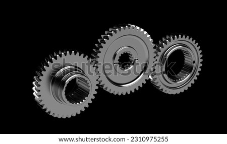 Gear Train with transparent background
