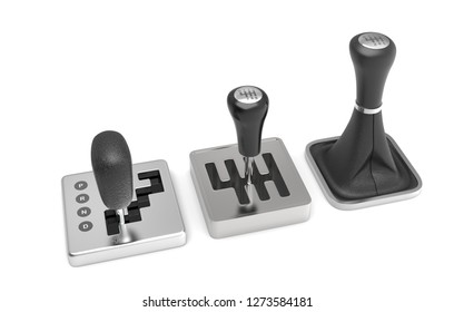 Gearbox shifter. 3D rendering.