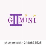 The Gemini zodiac sign uses the color purple