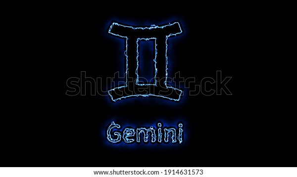 Gemini Zodiac Symbol Horoscope Sign Lighting Stock Illustration 1914631573 7892