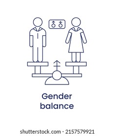 Gender Balance Icon, ESG Social Concept. Illustration Isolated On A White Background.