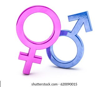 Gender Symbols Man Woman 3d Rendering Stock Illustration 620090015 ...