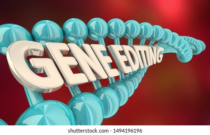 Gene Editing Genetic Splicing Modify DNA Words 3d Illustration