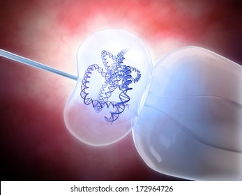 Gene Therapy And Genetics Research Concept Illustration