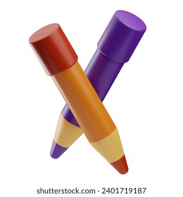 General Art Object Colored Pencils 3D Illustration - Powered by Shutterstock