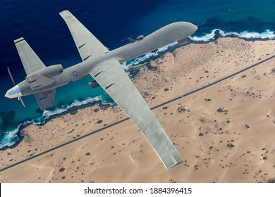 General Atomics MQ-9 Reaper ,3d Illustration.