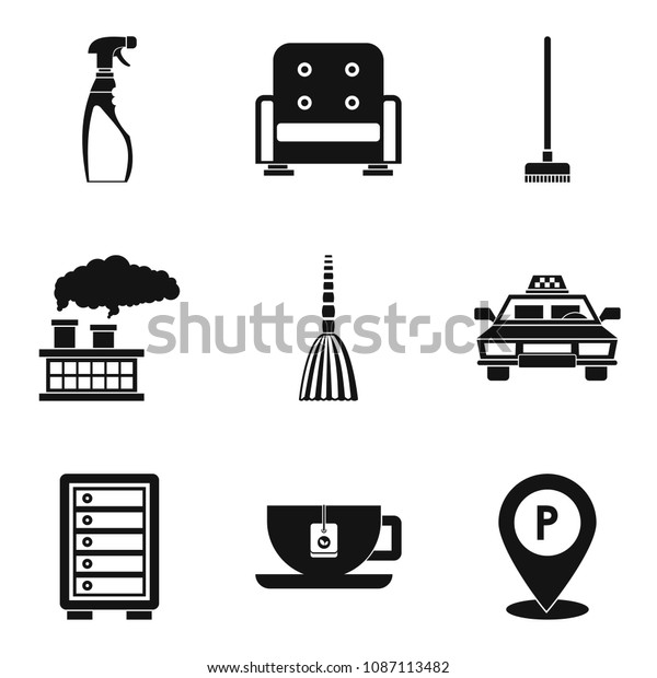 General\
cleaning day icon set. Simple set of 9 general cleaning day icons\
for web design isolated on white\
background