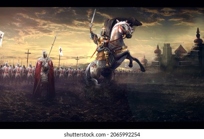 general leading crusaders into war