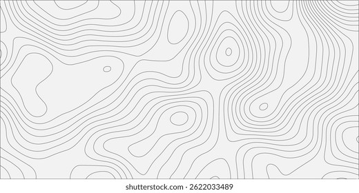 "Generate a seamless abstract background with topographic contour lines in soft gray on a white surface. The lines should vary in curvature and density, mimicking the appearance of a geographic elevat