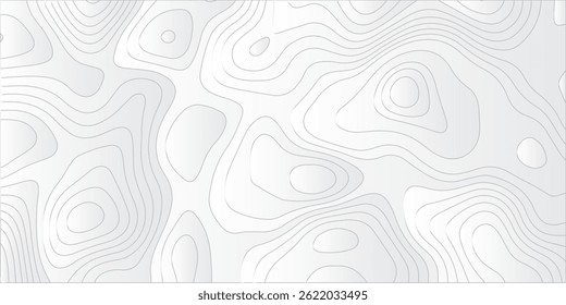 "Generate a seamless abstract background with topographic contour lines in soft gray on a white surface. The lines should vary in curvature and density, mimicking the appearance of a geographic elevat