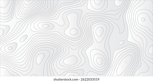 "Generate a seamless abstract background with topographic contour lines in soft gray on a white surface. The lines should vary in curvature and density, mimicking the appearance of a geographic elevat