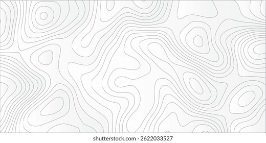 "Generate a seamless abstract background with topographic contour lines in soft gray on a white surface. The lines should vary in curvature and density, mimicking the appearance of a geographic elevat