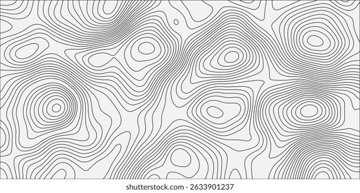  Generate a seamless white topographic contour map pattern with smooth, organic line work. The design should appear abstract, with evenly spaced gray contour lines on a light background,