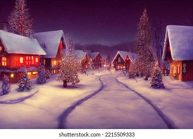 A generated image of Christmas Village. Christmas Background - Powered by Shutterstock