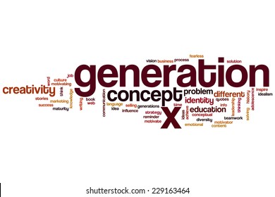 Generation X Word Cloud Concept