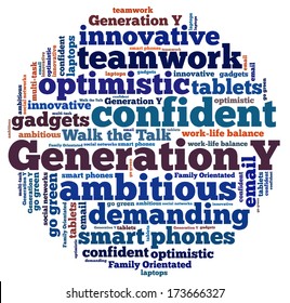 Generation Y In Word Collage